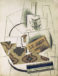 Pablo Picasso, La Bouteille de vieux marc [printemps 1913]