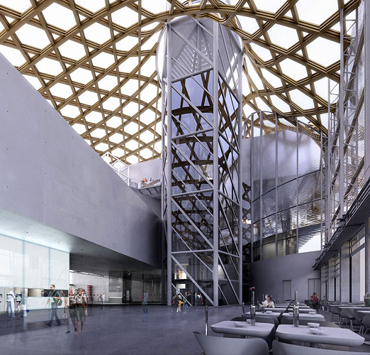 Centre Pompidou-Metz, vue intrieure du forum, avant-projet dfinitif