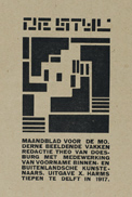 Vilmos Huszár. Cover of the first issue of De Stijl Magazine, October 1917
