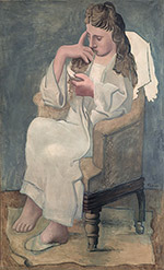 Picasso, La Liseuse, Femme en gris, femme assise lisant, 1920