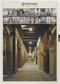 Affiche de l'exposition « Strada Novissima », 1ère Biennale d'architecture de Venise, « La presenza del passato », corderie de l'Arsenal, 27 juillet-19 octobre 1980