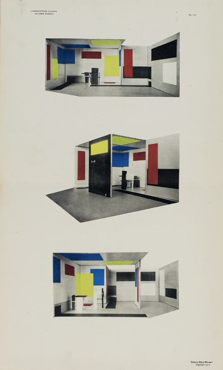 Vilmos Huszár et Gerrit Rietveld. Vues de la maquette de Composition-Espace-Couleur, pour l’exposition Juryfreie Kunstschau, Berlin, 1923