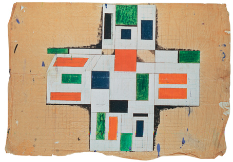 Theo Van Doesburg. Schéma de couleurs pour l’aménagement d’une pièce de la maison de Bart De Ligt, Katwijk aan Zee, 1919-20